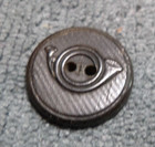 2 Antique Pressed Horn Picture Buttons TELESCOPE & HORN — photo 5