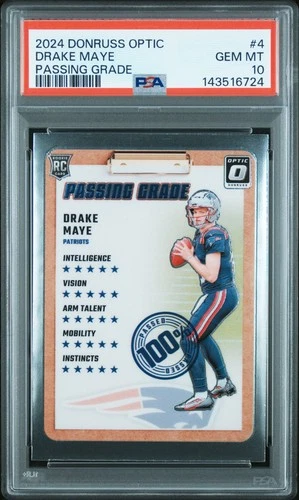 2024 PANINI DONRUSS OPTIC PASSING GRADE #4 DRAKE MAYE PSA 10