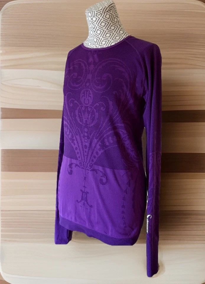 Prendas para el torso Climawear Talla L Sin Costuras Púrpura Femenino Para Mujer Manga Larga Gimnasio Activo Foto 2 de 4