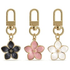 Flower Keychains Set for Women Floral Bag Purse Charms 3 Pack