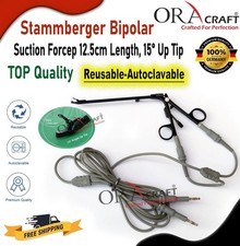 Pinza de succión bipolar Stammberger, 12,5 cm con longitud, 15 ° punta y cable 3 metros CE