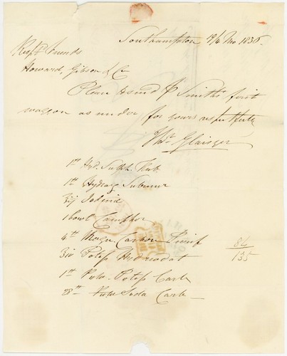 1836 LETTER to GIBSON CHEMIST MISSENT TO STRATFORD AVON OVAL from SOUTHAMPTON - Picture 4 of 4
