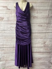 Onyx Nite Purple Satin Ruched Formal Dress Size 8 NWOT WD-66