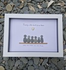 Personalised Family Pebble Art Picture Frame Gift. Christmas gift. handmade.