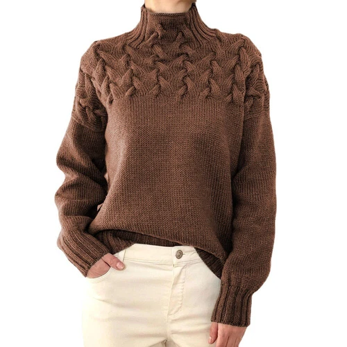 Damen Frauen Strick Rollkragen Pullover Langarm Winter Warm Pullover Oberteil! - Bild 3 von 33