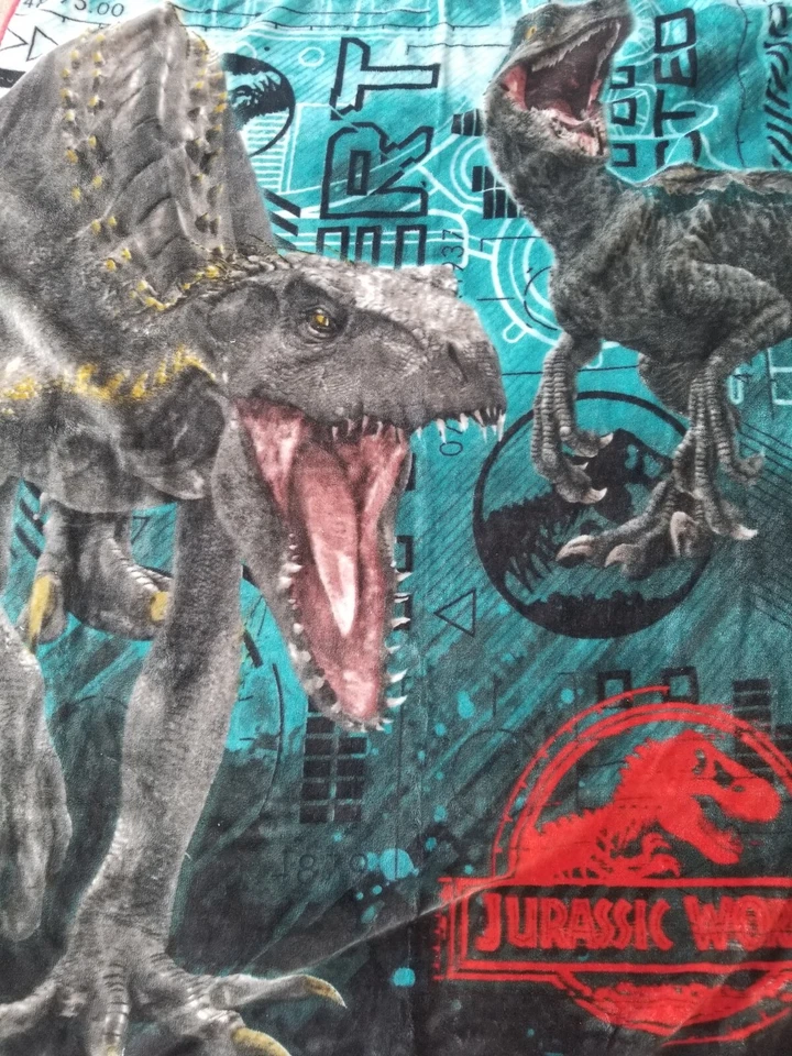 Jurassic World Park Dinosaur Fleece Throw Blanket 55" L x 47" W Bedding - Image 2 of 4