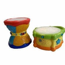 Leap Frog Learn Groove Alphabet Drum Light Up Bilingual English Spanish Lot Of 2