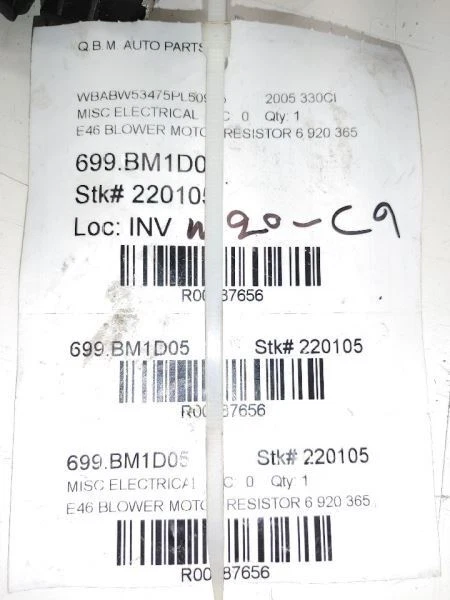 BMW 330CI E46 2005 soplador motor resistencia 6 920 365 Foto 3 de 3