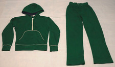 Vintage 1970s WHITE STAG SPEEDO boys green hoodie and sweatpants set size XS