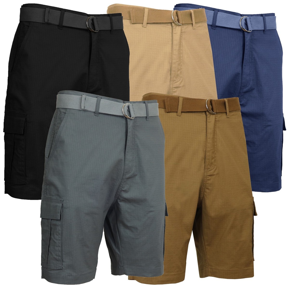 Men's Belted Classic-Fit Cargo Distressed Shorts Multi Men's Belted Classic-Fit Cargo Distressed Shorts Multi