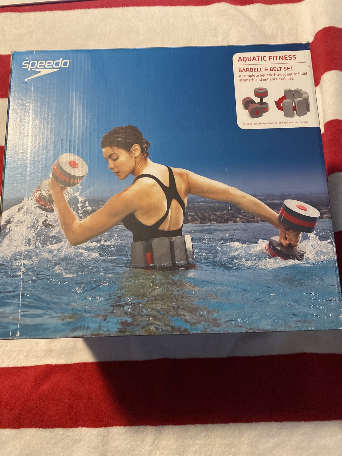 SPEEDO Aquatic Fitness Barbell & Belt Combo Aqua Jog Water Resistance