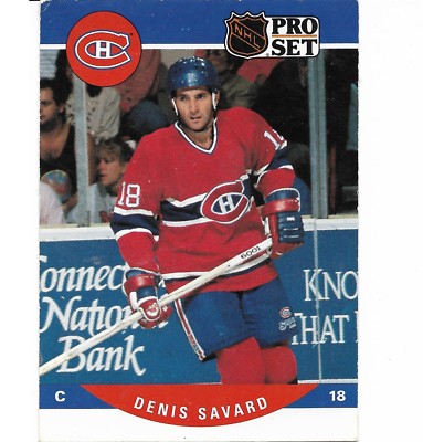 Hockey Card DENIS SAVARD 1990 91 PRO SET #473 Eishockey NHL Montreal Canadiens