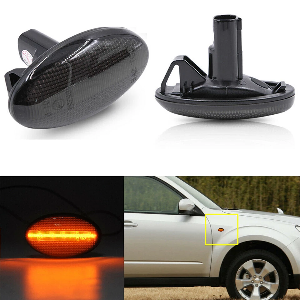 Smoke Led Side Marker Blinker Turn Signal Light For 02-07 Subaru Impreza Wrx Sti Foto 4 de 4