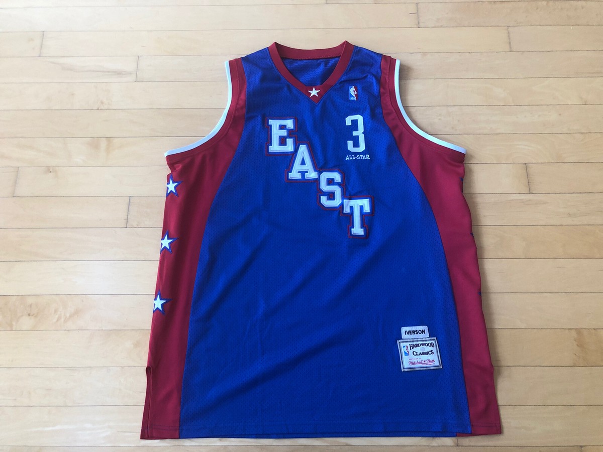 Allen Iverson #3 Mitchell Ness All Star Jersey Size 56