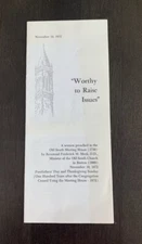 VTG 1972 The Old South Meeting House in Boston booklet Sermon & History Paper