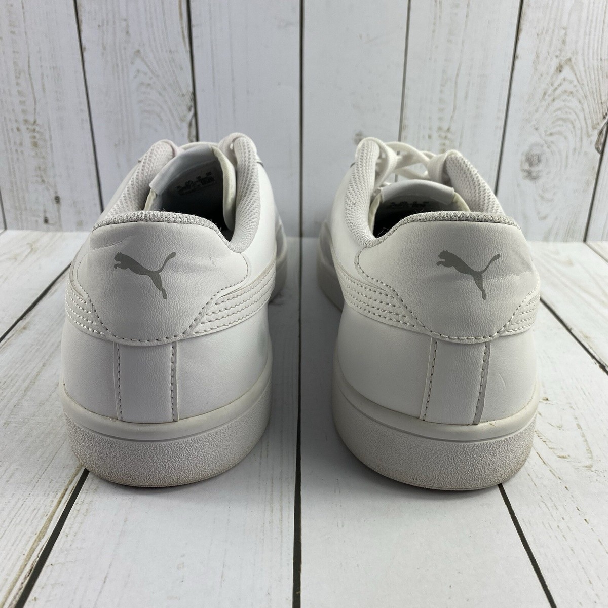 Puma Smash V2 L 365215-07 White Leather Casual Shoes Men's Size 11