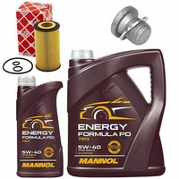 MotoröL Filter Set Mannol 5W-40 API SN 6 Liter + Schraube FüR Mercedes C-Klasse