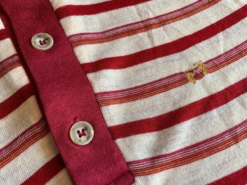70s VINTAGE HANG TEN STRIPED COLLARED SHIRT MEN SZ M 1970s T-SHIRT SURFER MOD - Picture 3 of 10