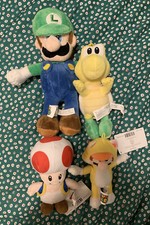 Super Mario Bros plush Lot Of 4 , Nintendo Mario, Luigi, Toad, And Koopa