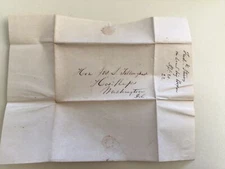 United States Big Boxer at Sea 1842 to Washington  letter cover 63034