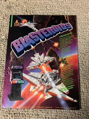 Original 1988 ad Blasteroids Atari Quarterback John Elway ARCADE  Game FLYER