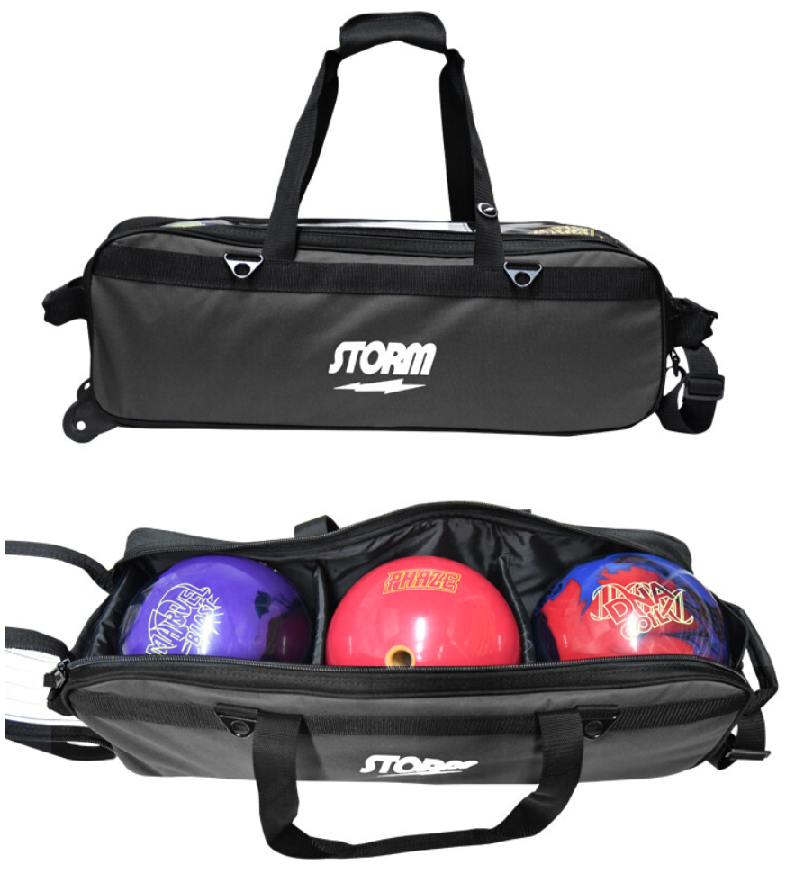 2024 3 Ball Tournament Volt Storm Bowling Bag White/Blue Color