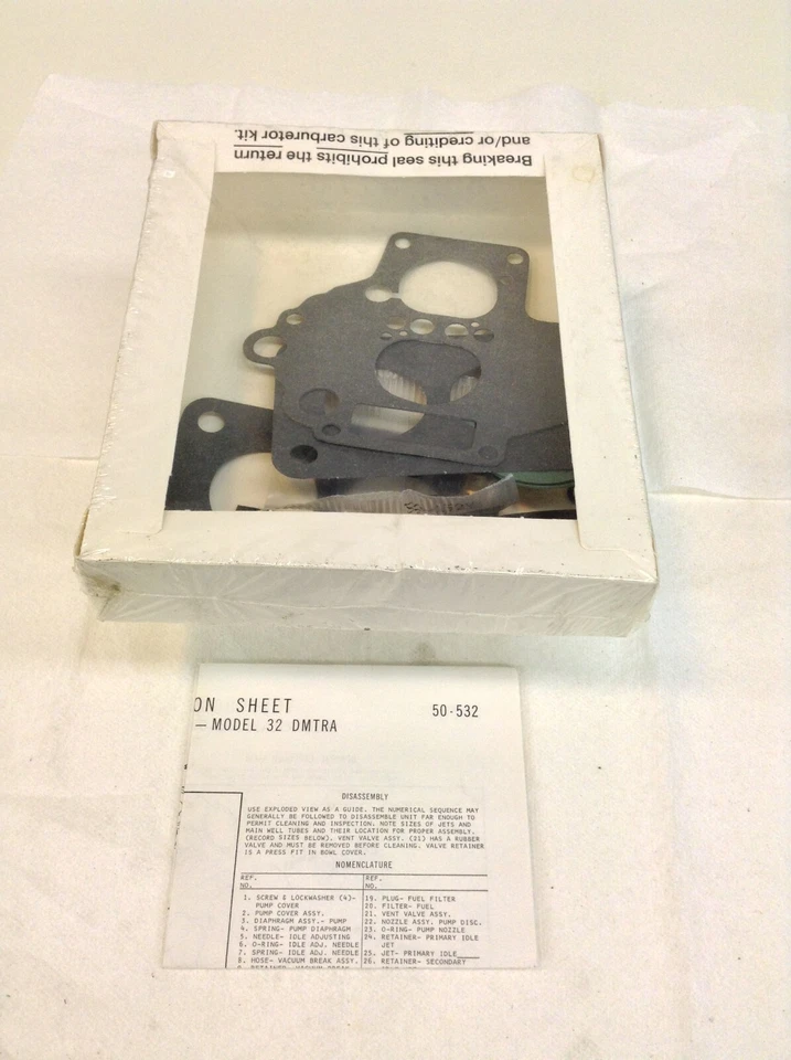 NOS WEBER 2 BARREL CARBURETOR KIT 1976-1977 LANCIA BETA SCORPION 32DATRA  - Image 3 of 3