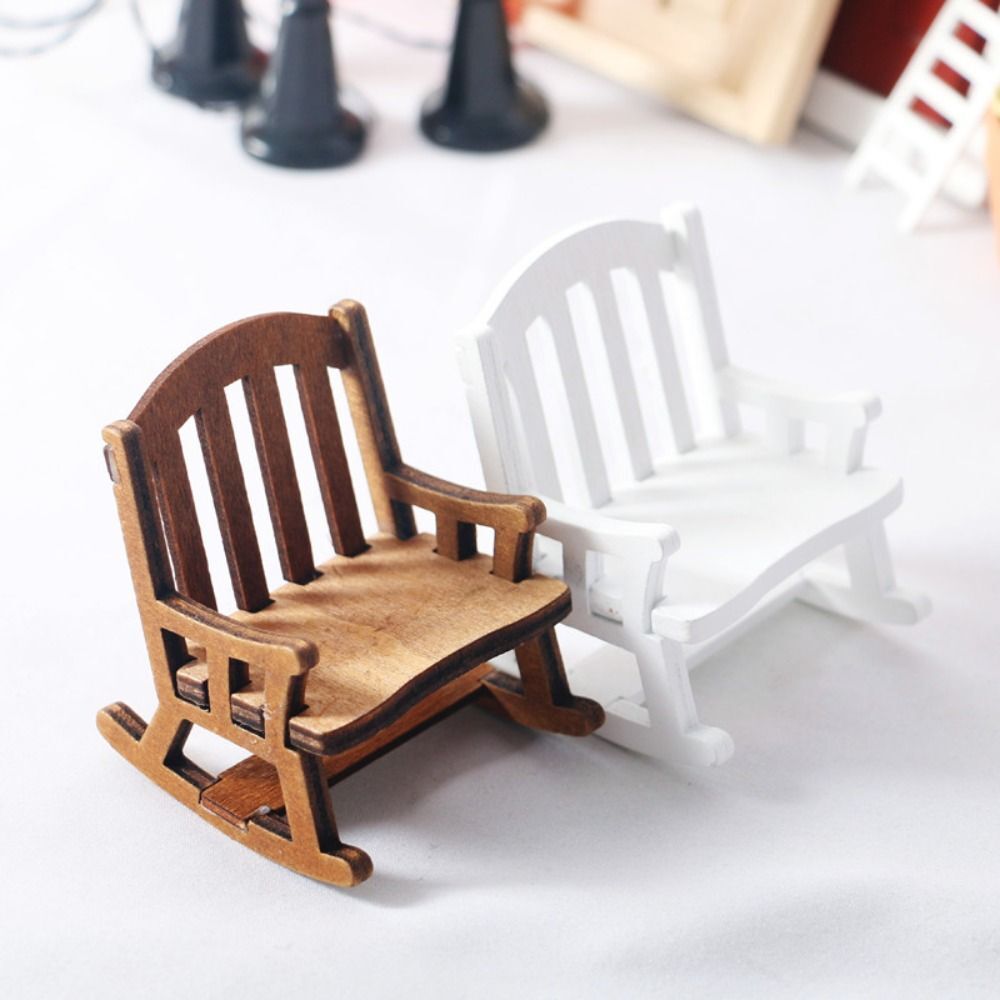 Miniature Swing Rocking Chair Model Realistic Dollhouse Rocking Chair ...