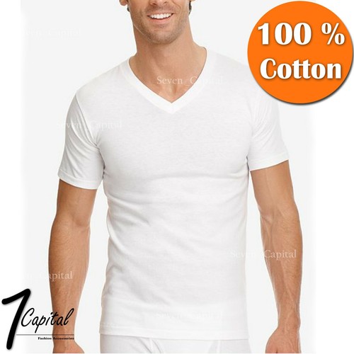3-12 PC Mens 100% Cotton Tagless Crew V 