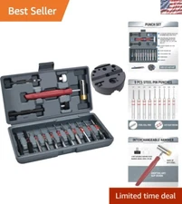 Durable Pin Punch Set with Multiple Sizes & Robust Bench Block for Professionals