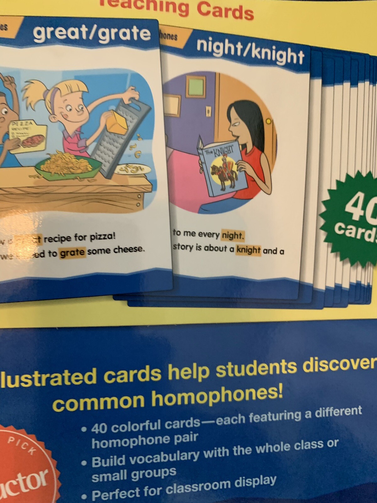 Lakeshore Understanding Homophones Teaching Cards 40 Cards Ages 7 U4 Lakeshore understanding homophones teaching cards 40 cards ages 7 u4