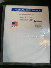 200 8.5 X 5.5 HALF SHEET SHIPPING LABELS self adhesive Premium Label Supply