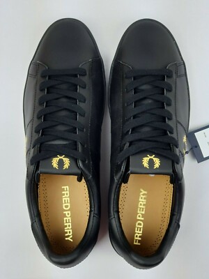 ★FRED PERRY★ New Spencer Leather 162 SFPU2314334162 SFPU23 Fred Perry Spencer 'Triple Black' Leather New (US6) B8250