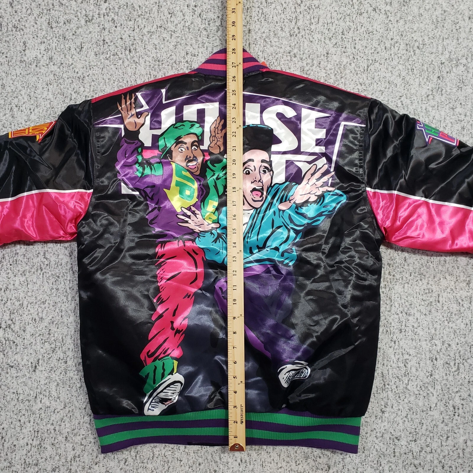NWT Kid n Play House Party Satin Jacket Mens Medium Black Headgear Classics - product detail image 15