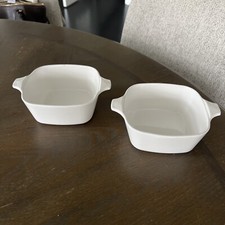 2 Vintage Corning Ware P-43-B, 700ML,Frost White Casserole Dish 5.25” Square