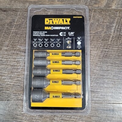 DeWALT DWATNDMI5 PC MAX IMPACT MAGNETIC NUT DRIVER SET 1/4,5/16