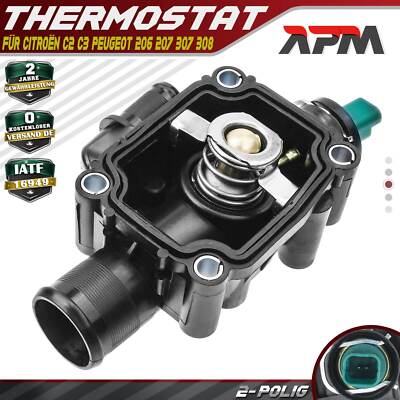 Thermostat mit Gehäuse für Citroën C2 C3 C4 Peugeot 1007 206 207 307 308 1.4 1.6