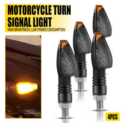 Turn Signals Blinker Light Smoke Amber For Yamaha Kawasaki Honda 4X Motorcycle