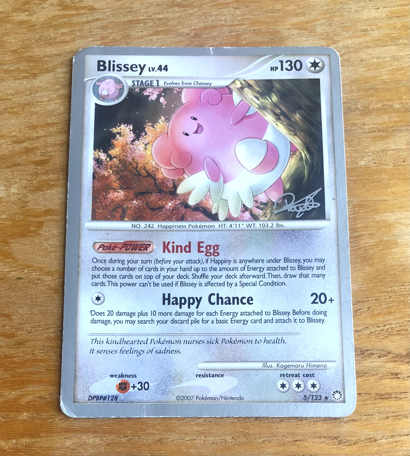 Blissey 5/123 Pokemon Card Mysterious Treasures World Championships 2008