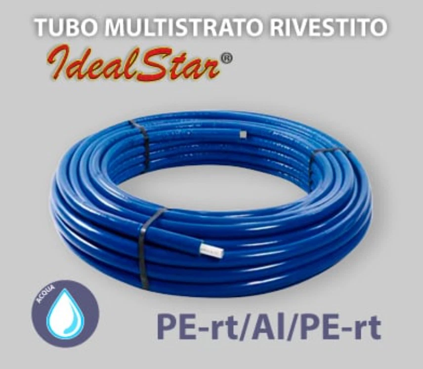 IDEALSTAR TUBO MULTISTRATO RIVESTITO BLU ROTOLO ML 25 IDEAL STAR DIAMETRO Ø 26 x Sp. 3,00