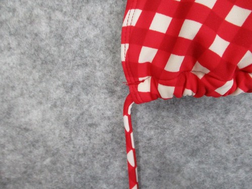 Op Girls Swimwear S 3-5 Bikini Top Triangle Tie Back Plaid Ginham Padded Red - Picture 4 of 12