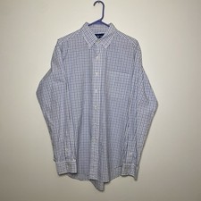 Polo Ralph Lauren Button Down Mens Large Classic Fit Windowpane Long Sleeve