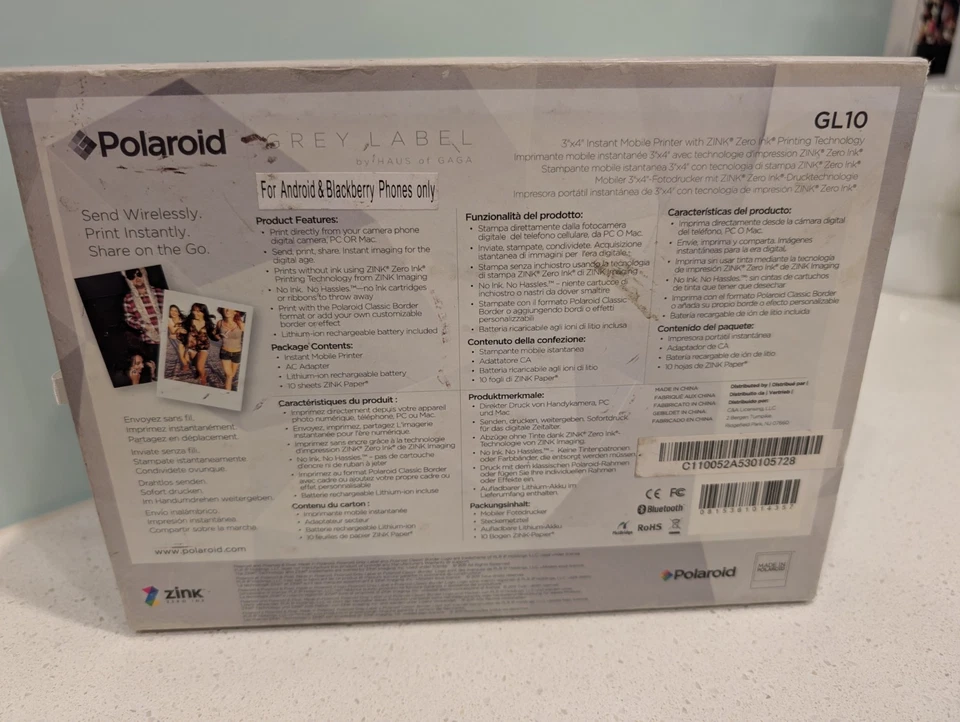 Polaroid GL10 Instant Mobile Printer 3x4in Zink Technology Bluetooth - Image 3 of 4
