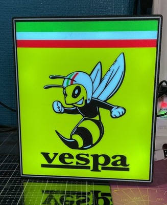 Italienische Vespa Wespe inspiriert 3D gedruckt USB Multi Einstellungen LED Light Box UK