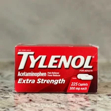 1 box-TYLENOL 500mg Extra Strength Caplets - 225 Ct *NEW-FREE Ship*
