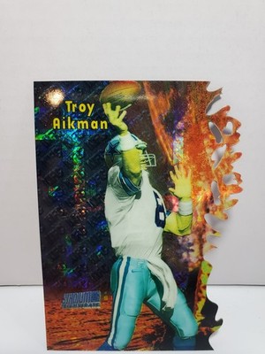 1997 Stadium Club Triumvirate Troy Aikman Atomic Refractor #T2A Dallas Cowboys