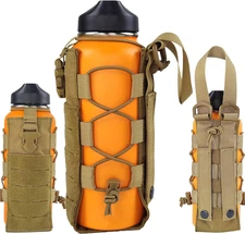 Molle Water Bottle Holder Pouch 16 24 32 40 64 Oz - Multi-Purpose Tactical Fuel 