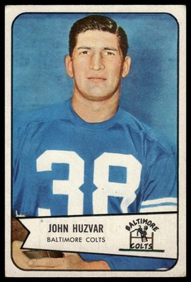 1954 Bowman John Huzvar #2 Rookie Baltimore Colts - Excellent