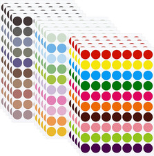 1050 PCS 3/4 Inch Colored Dot Stickers 30-Color Circle Labels for Office Classro