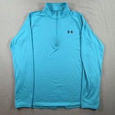 Under Armour UA Tech Quarter Zip Pullover Mens Medium Blue Lightweight Golf